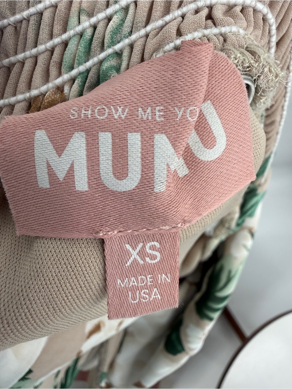 Show Me Your Mumu Floral Ruffle Midi Dress XS Beige Romantic Cottagecore - Picture 2 of 15